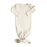 Load image into Gallery viewer, Ribbed Knotted Baby Gown- Ivory
