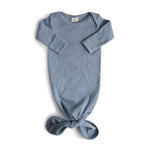 Load image into Gallery viewer, Ribbed Knotted Baby Gown- Tradewinds
