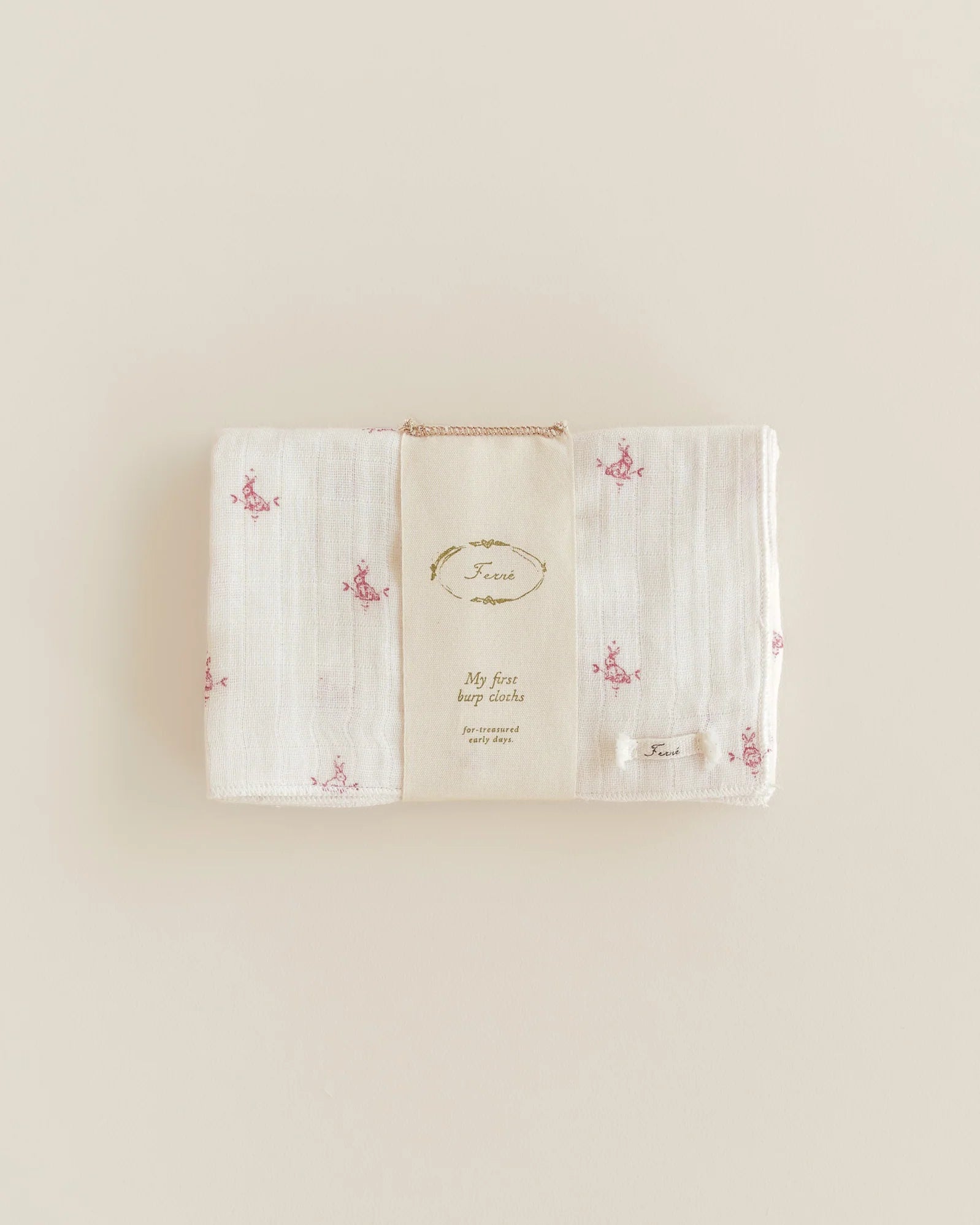 Burp Cloth - Folk bunny (set of 2)