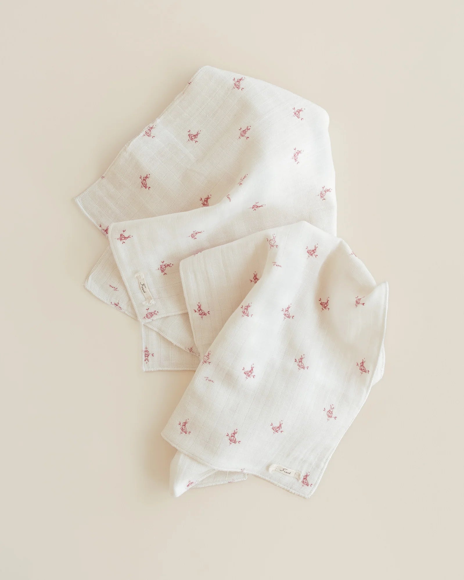 Burp Cloth - Folk bunny (set of 2)