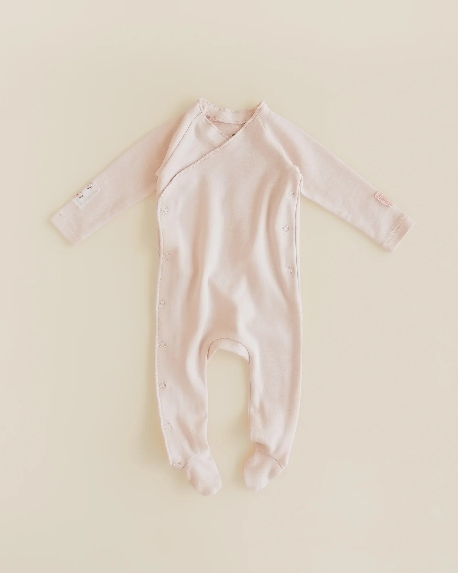 Ballet footie-Poppy patch & Gingham Patch