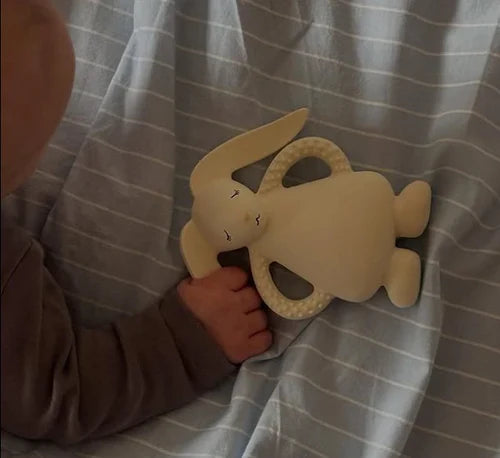 Moonie Bunny Natural Rubber Teether - Sand