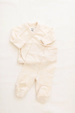 Charger l'image dans la galerie, Wrap Top + Footed Pant Set- Pointelle Milk
