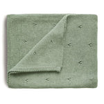 Load image into Gallery viewer, Knitted Pointelle Baby Blanket- Sage
