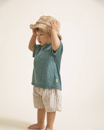 Load image into Gallery viewer, Pocket Cotton Linen Tshirt-Green Lake
