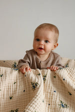 Load image into Gallery viewer, Organic Cotton Muslin Baby Blanket- Blueberry
