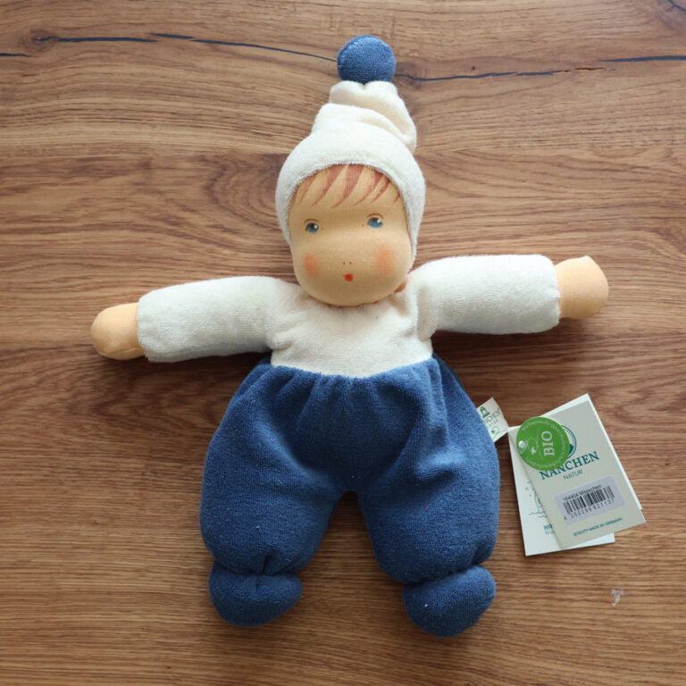 Nanchen Organic Terry Cotton Cuddle Doll- Blue