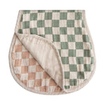 Load image into Gallery viewer, Muslin Burp Cloth 2-pack/ Olive natural check
