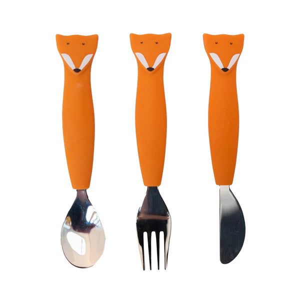 Trixie Silicone Cutlery Set 3 pack- Mr. Fox