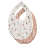 Load image into Gallery viewer, Muslin Bib 2Pack- Blush/Pink Floral
