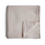Load image into Gallery viewer, Muslin Swaddle Blanket Organic Cotton (Caramel Polka Dot)
