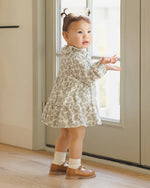 Charger l&#39;image dans la galerie, Ruffle Collar Button Dress- Green Floral
