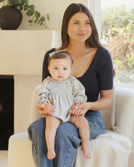 Eden Romper- Blue Gingham
