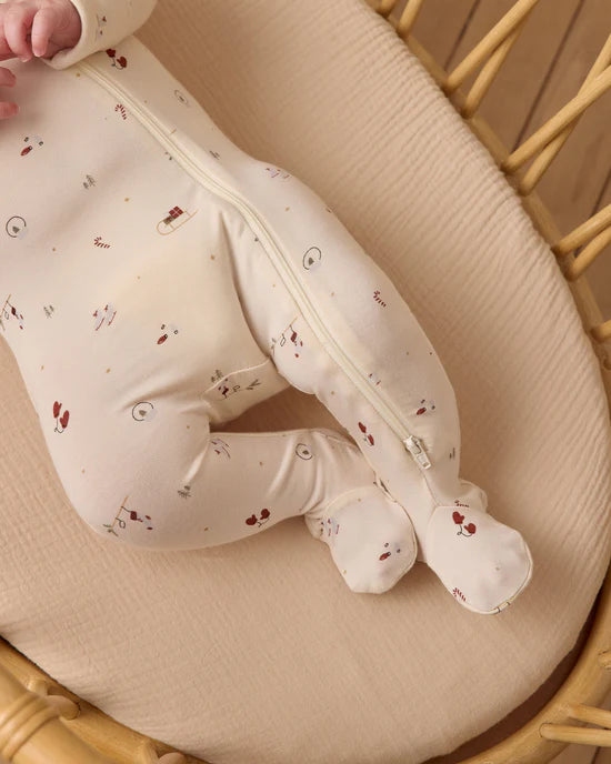 Bamboo Zip Footie- Winter Wonderland