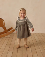 Load image into Gallery viewer, Velour Baby Dress- Forest

