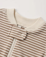 Charger l'image dans la galerie, Zip Long Sleeve Sleeper- Almond Stripe
