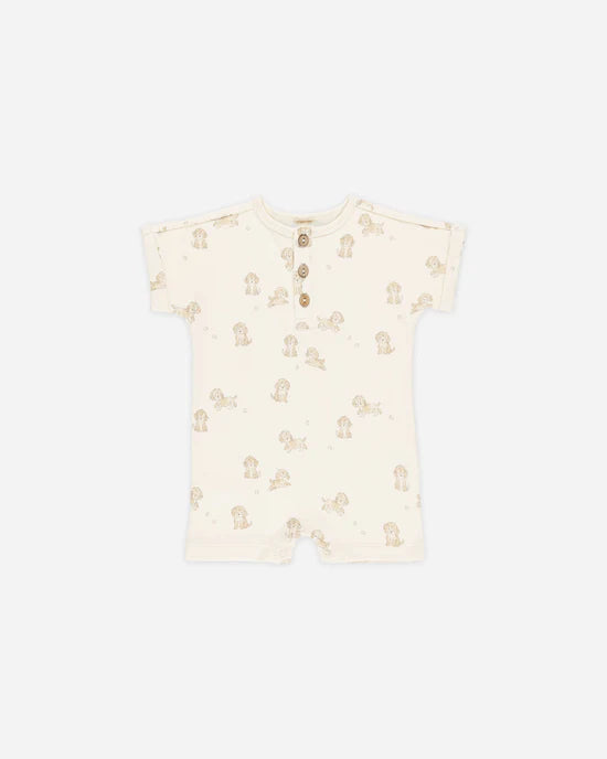 Short Sleeve One-Piece- Puppies