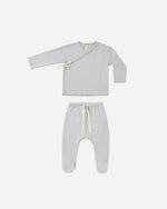 Charger l'image dans la galerie, Wrap Top + Footed Pant Set- Cloud
