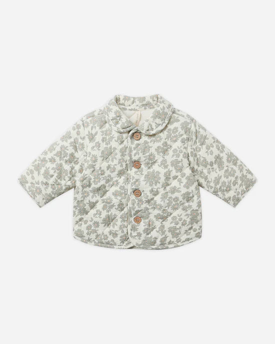Quilted Jacket || Green Floral