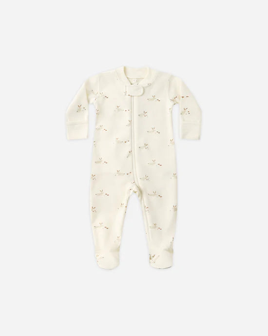 Zip Long Sleeve Sleeper Footie- Bunnies