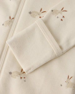 Zip Long Sleeve Sleeper Footie- Bunnies