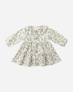 Charger l&#39;image dans la galerie, Ruffle Collar Button Dress- Green Floral
