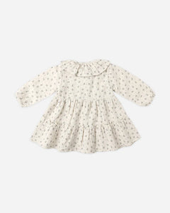 Ruffle Collar Button Dress- Bluebell
