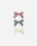 Charger l'image dans la galerie, Bow with Clip- Set Of 3 Mulberry, Slate, Natural
