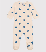 Load image into Gallery viewer, Baby Sleepsuit- Blue Hearts
