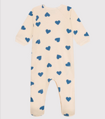 Load image into Gallery viewer, Baby Sleepsuit- Blue Hearts
