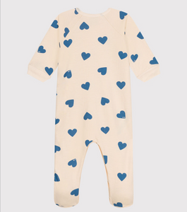 Baby Sleepsuit- Blue Hearts