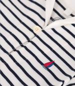 Load image into Gallery viewer, Baby Romper with Striped Cotton Peacoat Collar
