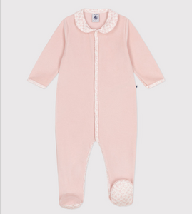 Baby Velvet Sleepsuit with Collar