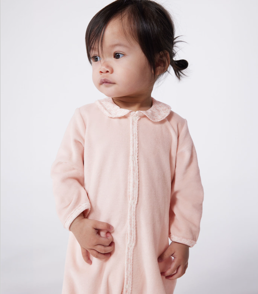 Baby Velvet Sleepsuit with Collar