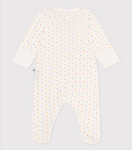 Cotton Zipper Sleepsuit- Colorful Hearts