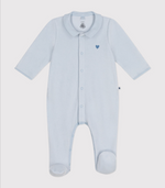 Load image into Gallery viewer, Baby velour Sleepsuit- Baby Blue
