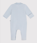 Load image into Gallery viewer, Baby velour Sleepsuit- Baby Blue
