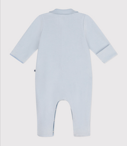 Baby velour Sleepsuit- Baby Blue