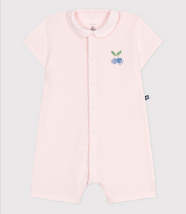 Baby Cotton Shorts Romper- Rose