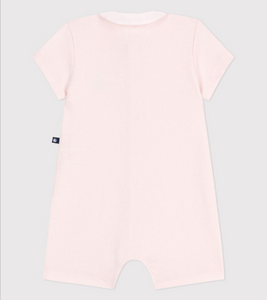 Baby Cotton Shorts Romper- Rose