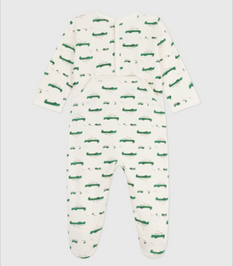 Baby Sleeper in Brushed Fleece- Crocodile