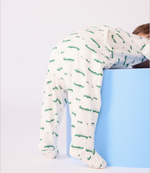 Load image into Gallery viewer, Baby Sleeper in Brushed Fleece- Crocodile
