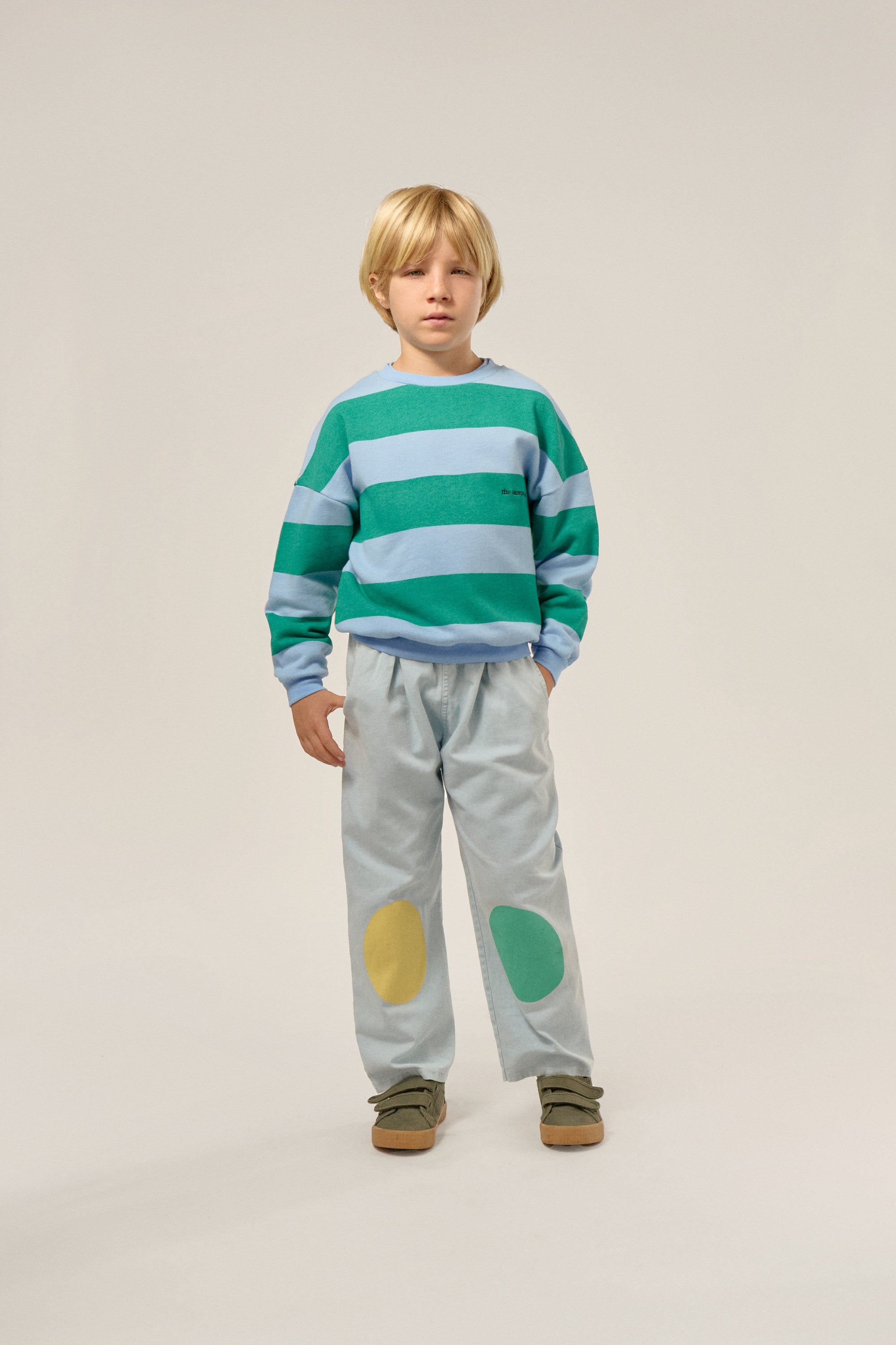 Green Stripes Oversized Kids Sweatshirt