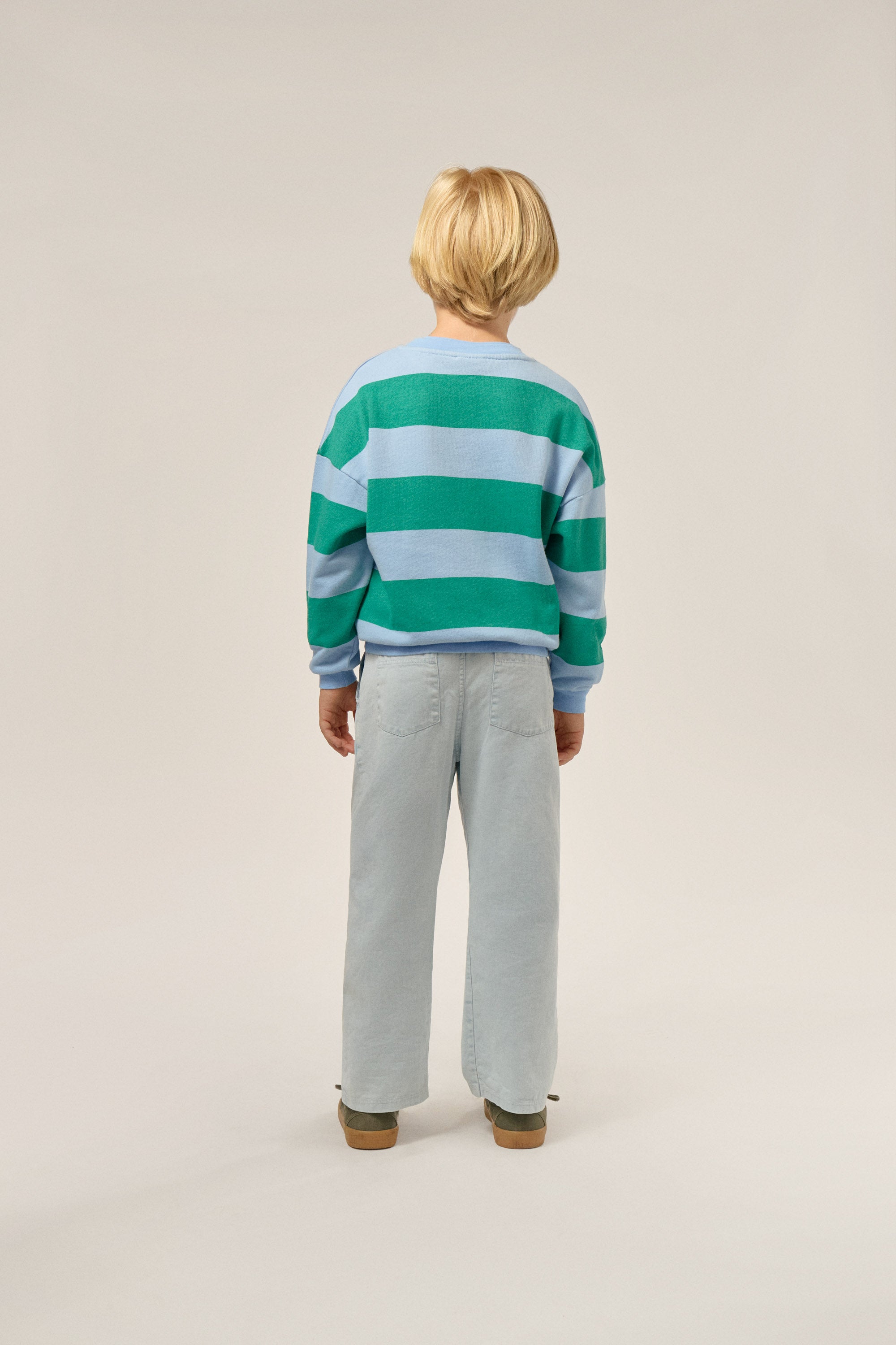 Green Stripes Oversized Kids Sweatshirt