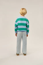 Load image into Gallery viewer, Green Stripes Oversized Kids Sweatshirt
