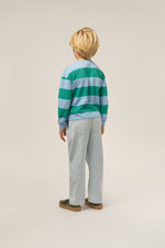 Load image into Gallery viewer, Green Stripes Long Sleeves Kids Tshirt
