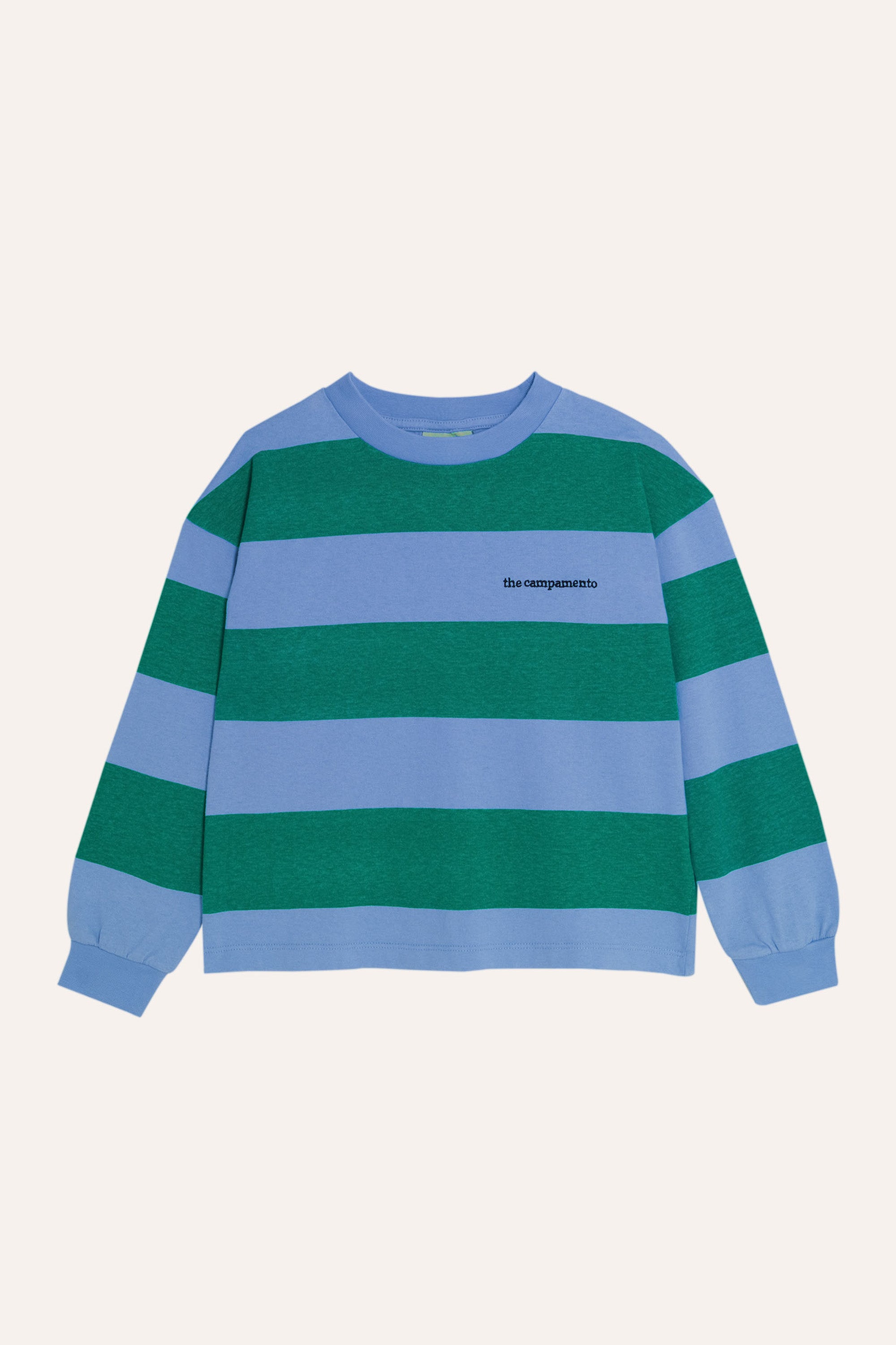 Green Stripes Long Sleeves Kids Tshirt