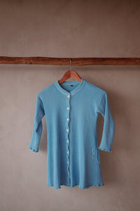 Waffle Sky Dress- Sky Blue