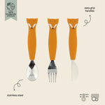 Load image into Gallery viewer, Trixie Silicone Cutlery Set 3 pack- Mr. Fox
