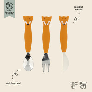 Trixie Silicone Cutlery Set 3 pack- Mr. Fox